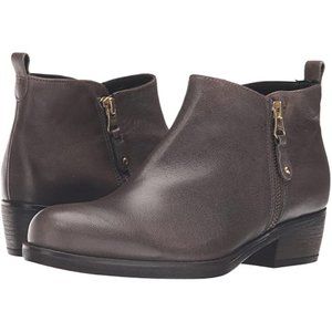 NEW Eric Michael Women London Grey Below Ankle Zip Up Block Heel Dress Bootie
